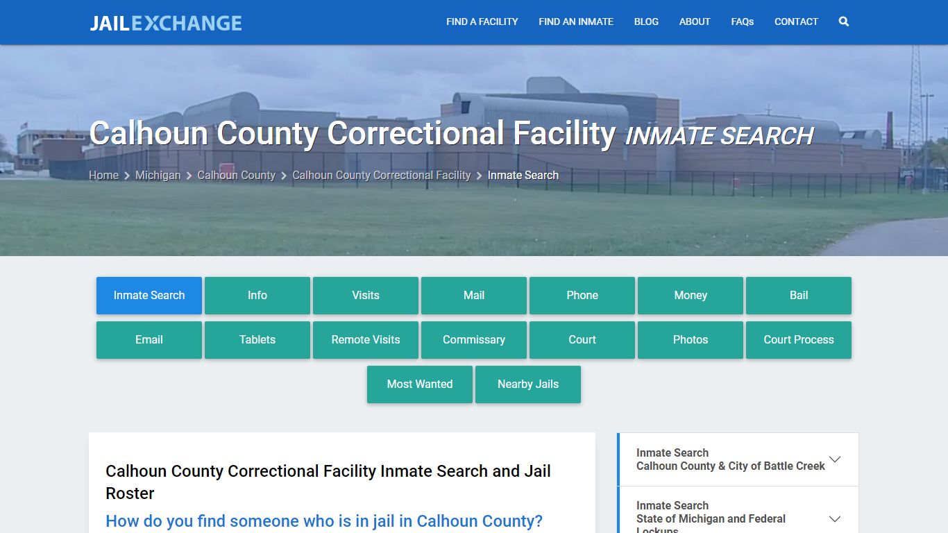 Calhoun County Correctional Facility Inmate Search