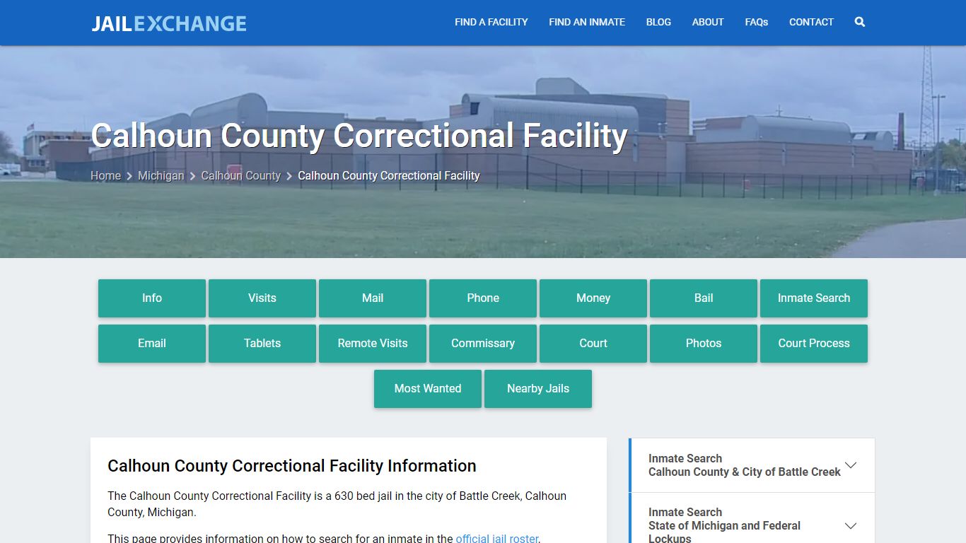 Calhoun County Correctional Facility, MI Inmate Search, Information
